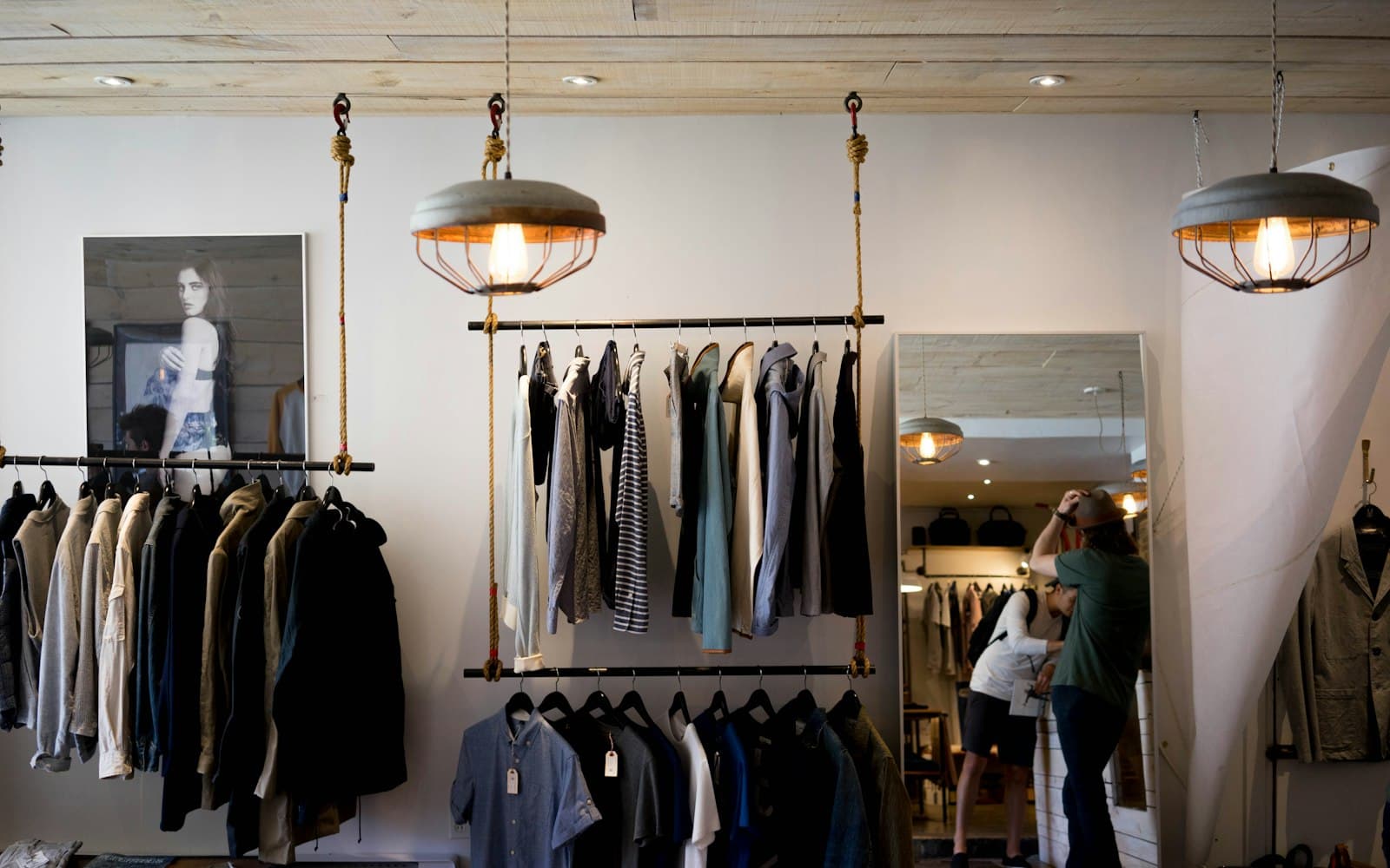 A clothing rail in a retail space — Interakt is strong when the cart is the business. Not every vertical has a cart.
