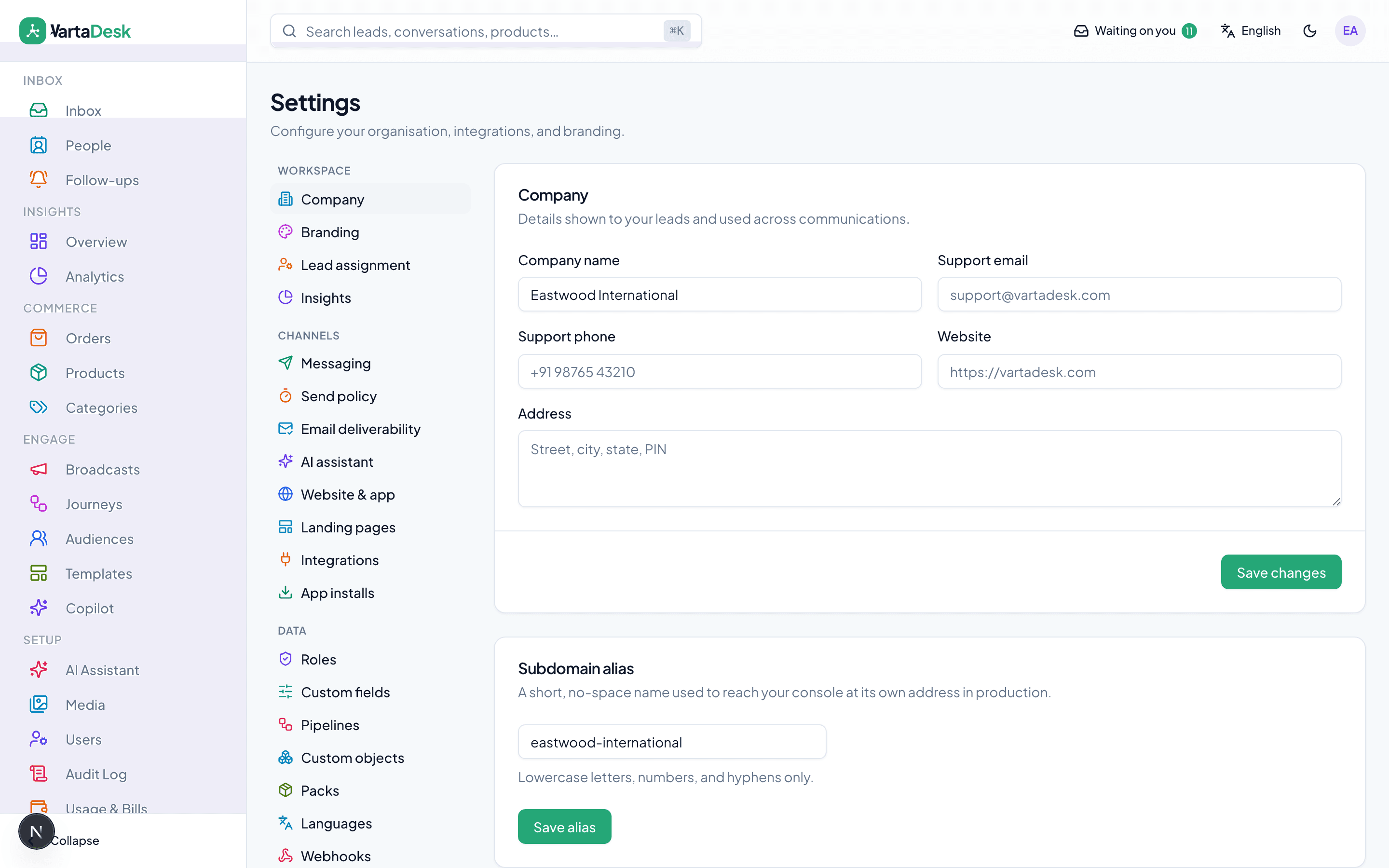 Workspace settings — isolation, encryption, and verified webhooks